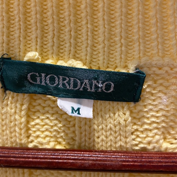 Yellow Cotton Cable Golf Sweater Vest - Picture 2 of 3